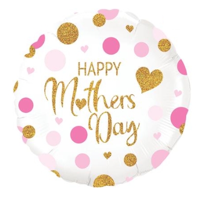 Mother Day foil balloon   pink confetti