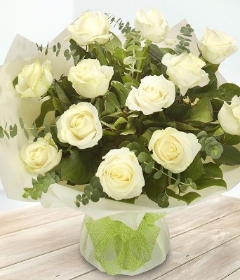 Dozen White Roses