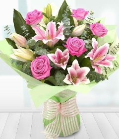 Pink Rose and Pink Lily Bouquet